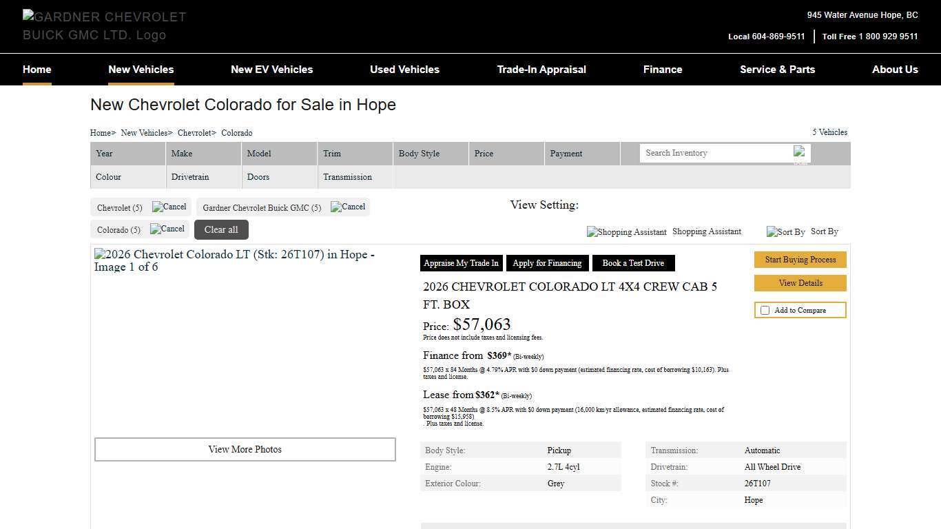 New Chevrolet Colorado for Sale in Hope Gardner Chevrolet Buick GMC